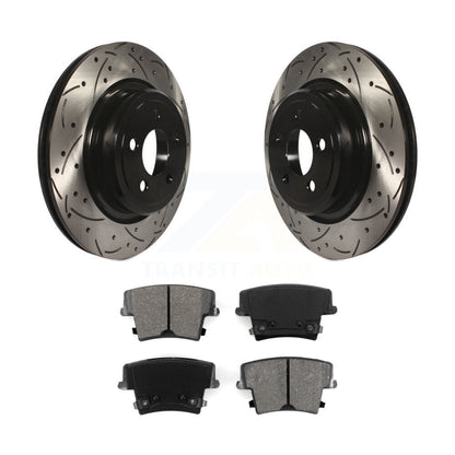 Kit de plaquettes semi-métalliques de rotors de frein à disque de fente de forage arrière pour Dodge Charger Magnu
