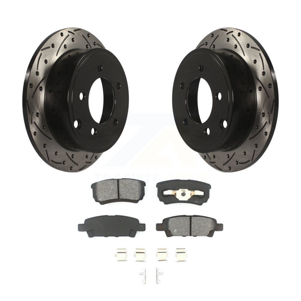Kit de plaquettes semi-métalliques de Rotor de frein de fente de forage arrière pour Jeep Mitsubishi Lancer 20