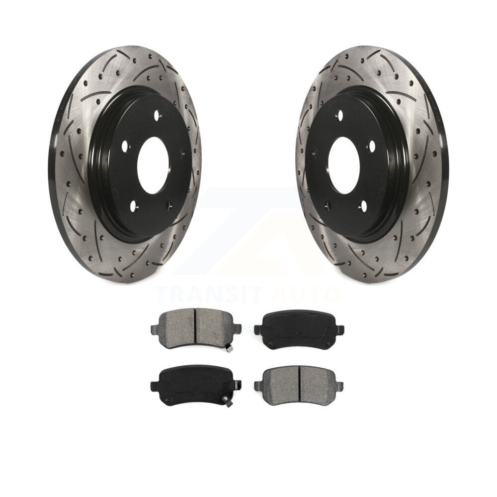 Kit de plaquettes semi-métalliques de Rotor de frein de fente de forage arrière pour Dodge Grand Caravan Town