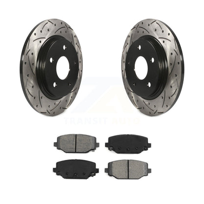 Kit de plaquettes semi-métalliques de Rotor de frein à disque à fente arrière percée pour Dodge Grand Carava