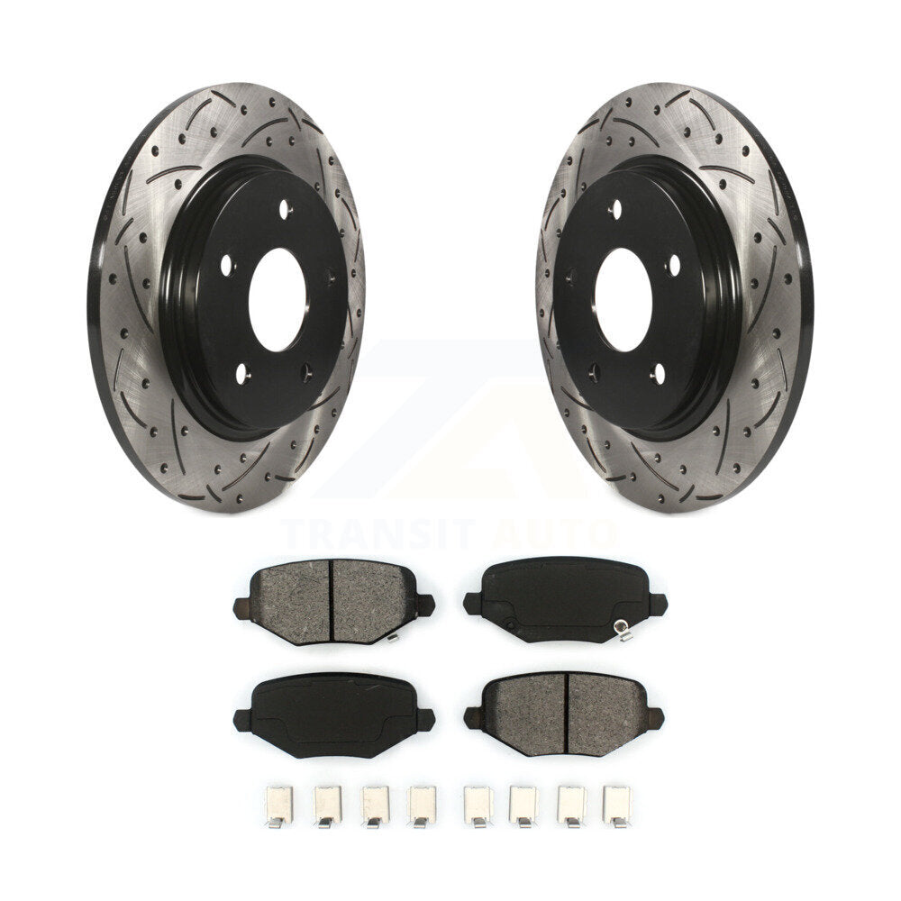 Kit de plaquettes semi-métalliques de Rotor de frein de fente de forage arrière pour Dodge Grand Caravan Town