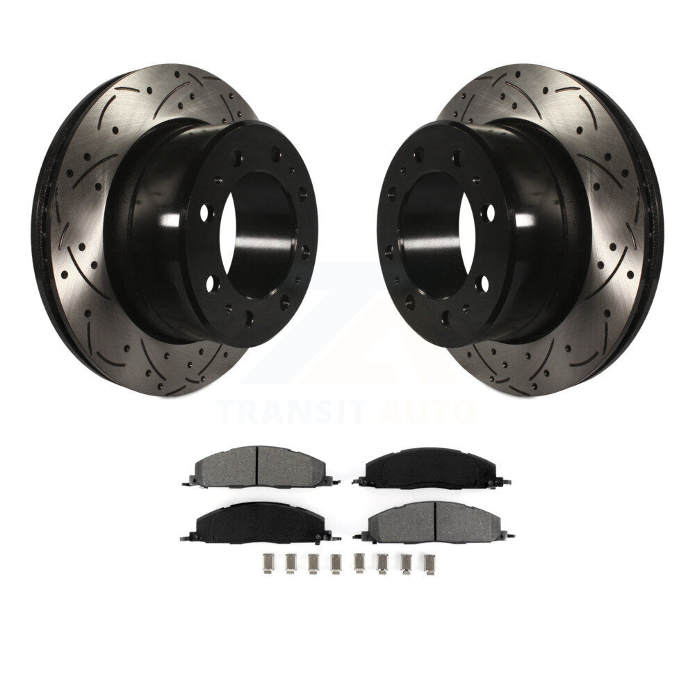 Kit de plaquettes semi-métalliques de Rotor de frein à fente arrière percée pour Ram 3500 2500 1500 Dodge