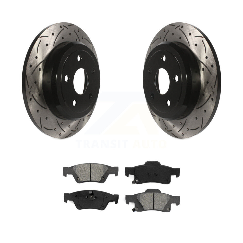 Kit de plaquettes semi-métalliques de Rotor de frein à fente arrière percée pour Dodge Durango Jeep Gran