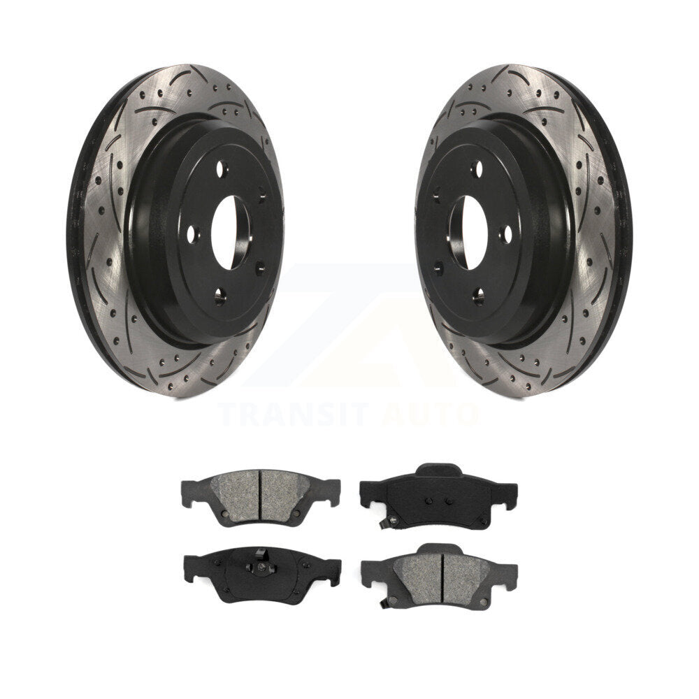Kit de plaquettes semi-métalliques de Rotors de frein de fente de forage arrière pour Jeep Grand Cherokee Dodg