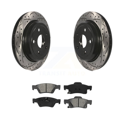 Kit de plaquettes semi-métalliques de Rotors de frein de fente de forage arrière pour Jeep Grand Cherokee Dodg
