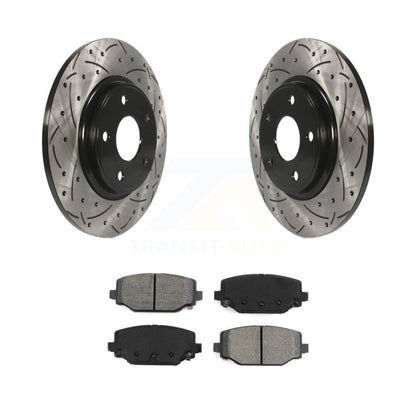 Kit de plaquettes semi-métalliques de Rotor de frein de fente de forage arrière pour Dodge Grand Caravan Town