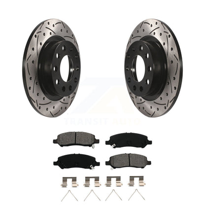 Kit de plaquettes semi-métalliques de rotors de frein à disque de fente de forage arrière pour Dodge Dar 2013-2016