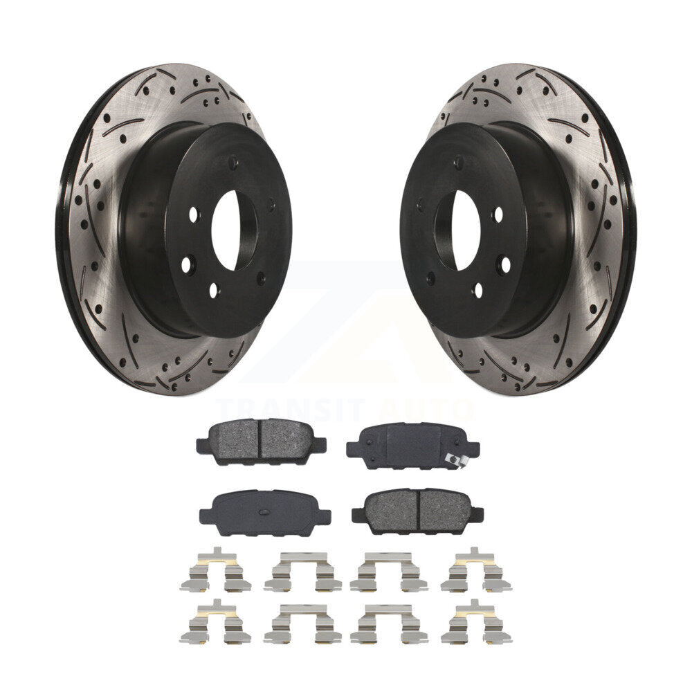 Kit de plaquettes semi-métalliques de Rotor de frein de fente de forage arrière pour Nissan Rogue Sport Qashqa
