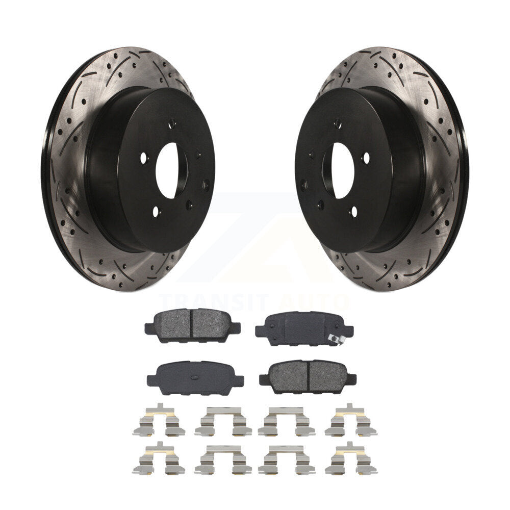 Kit de plaquettes semi-métalliques de Rotor de frein de fente de forage arrière pour Nissan Murano INFINITI Q5