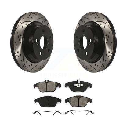 Kit de plaquettes semi-métalliques de rotors de frein à fente de forage arrière pour Mercedes-Benz GLK350 E35