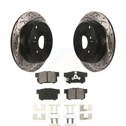 Kit de plaquettes semi-métalliques de rotors de frein à disque de fente de forage arrière pour Honda CR-V Acura RD