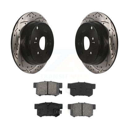 Kit de plaquettes semi-métalliques de Rotor de frein à disque fendu percé à revêtement arrière pour Acura RD