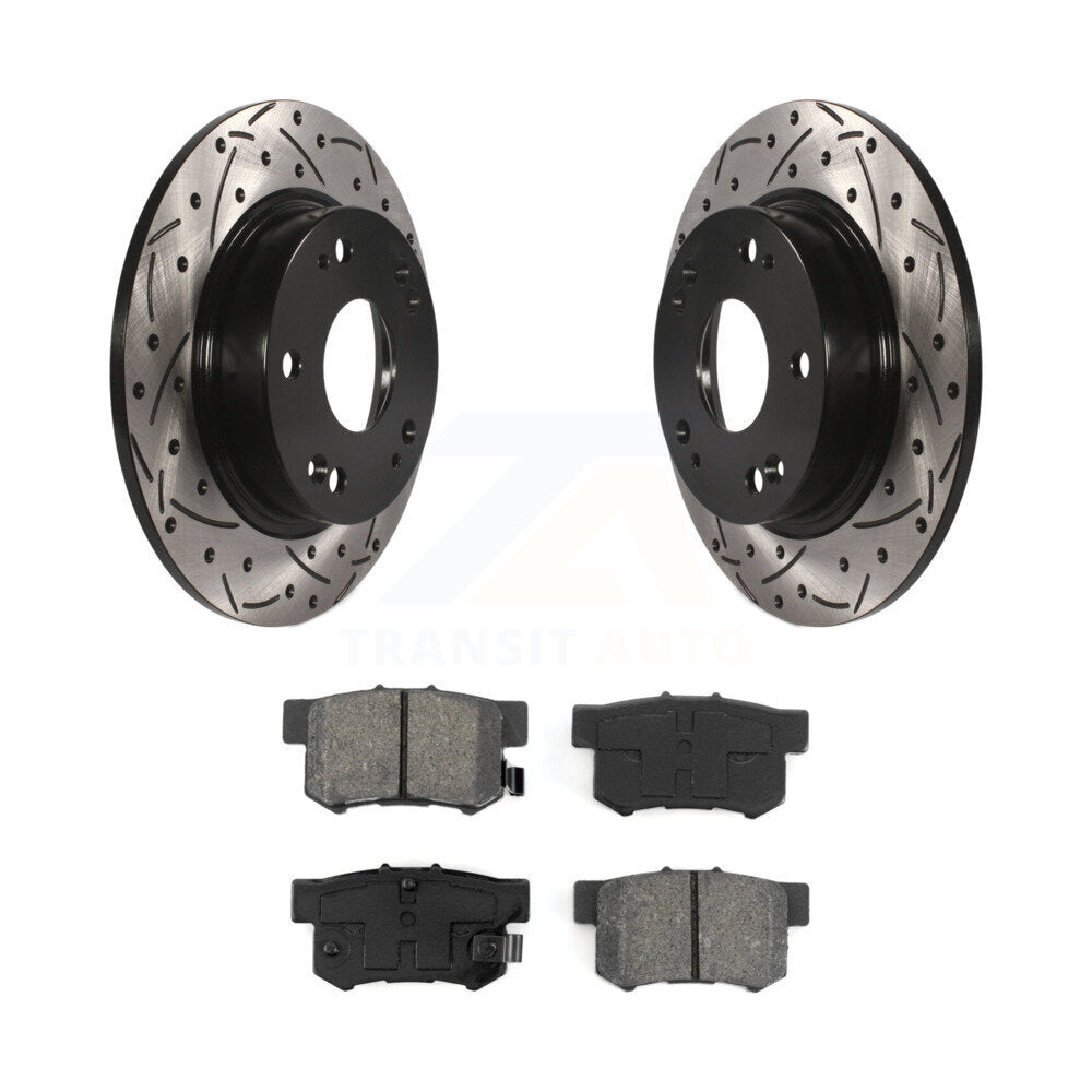 Rotors de frein à fente arrière, Kit de plaquettes semi-métalliques pour Honda Civic Acura CSX IL