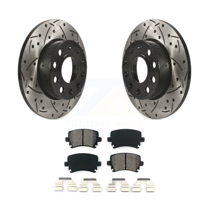Kit de plaquettes semi-métalliques de Rotor de frein de fente de forage arrière pour Volkswagen Jetta Rabbit A