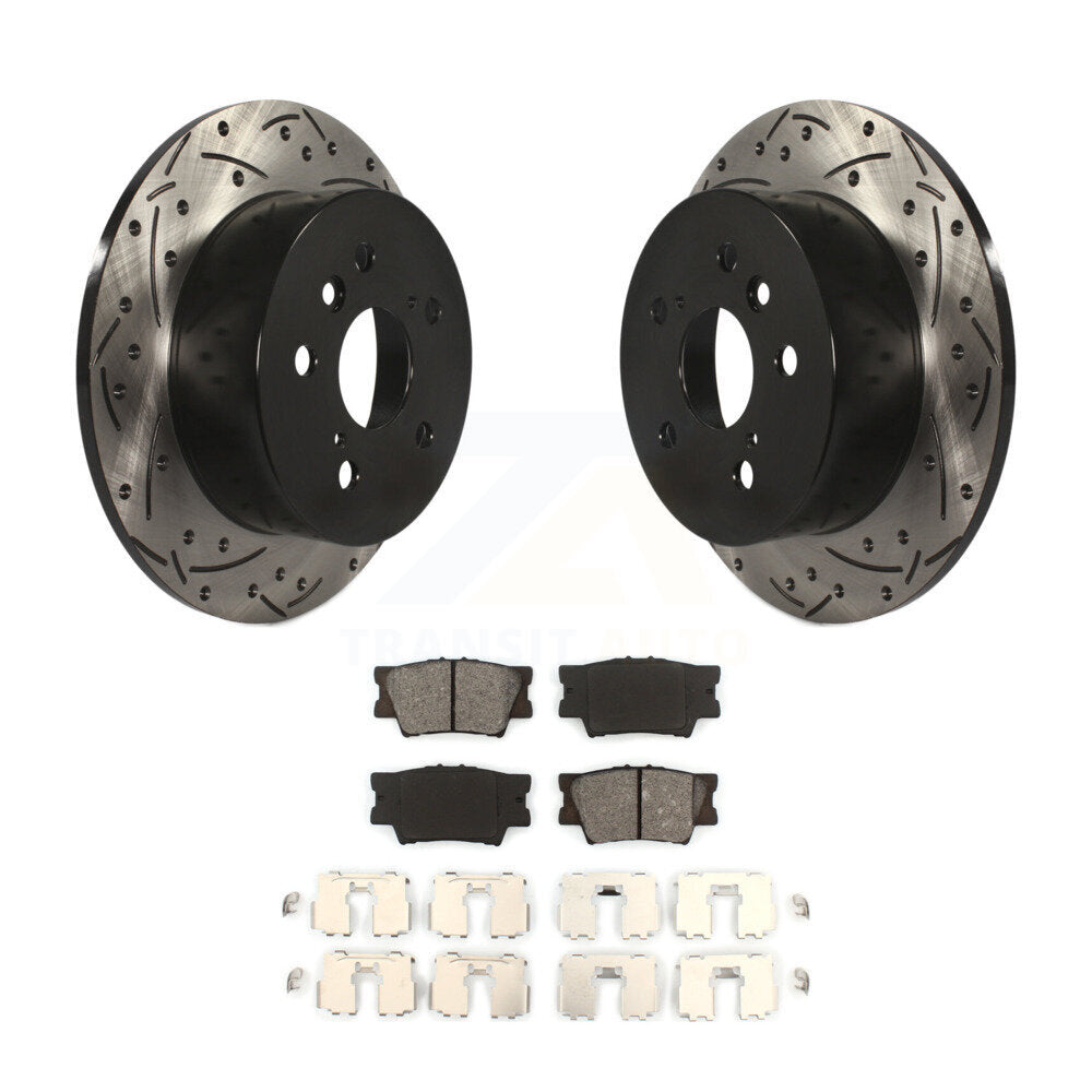 Kit de plaquettes semi-métalliques de Rotor de frein à fente arrière percée pour Toyota Camry Lexus ES35