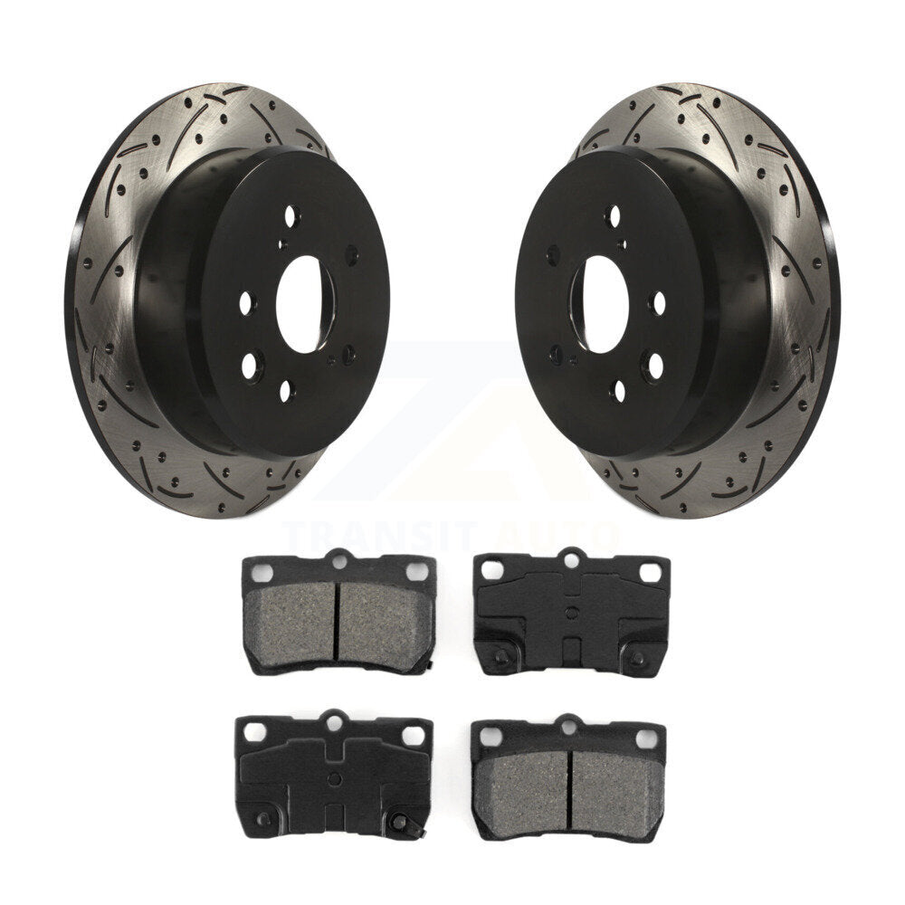 Kit de plaquettes semi-métalliques de rotors de frein à disque à fente percée à revêtement arrière pour Lexus IS25