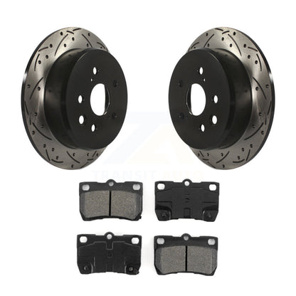 Kit de plaquettes semi-métalliques de rotors de frein à disque à fente percée à revêtement arrière pour Lexus IS25