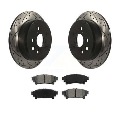 Kit de plaquettes semi-métalliques de rotors de frein à disque à fente percée à revêtement arrière pour Lexus IS25