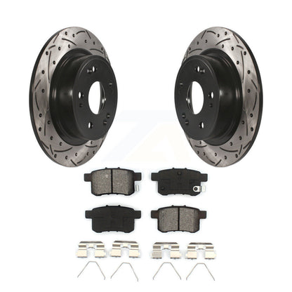 Rotor de frein à fente percée arrière et Kit de plaquettes semi-métalliques pour Honda Accord Acura TS
