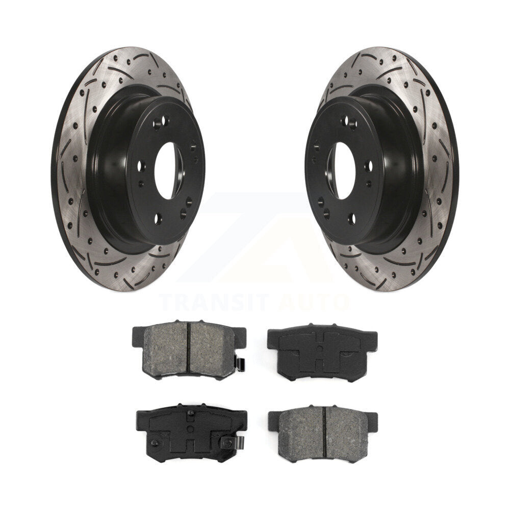 Rotor de frein à fente arrière percé et Kit de plaquettes semi-métalliques pour Honda Accord Acura IL
