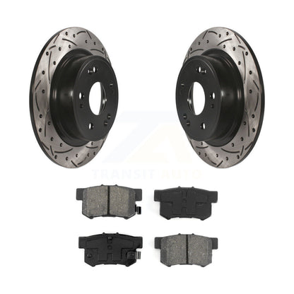 Rotor de frein à fente arrière percé et Kit de plaquettes semi-métalliques pour Honda Accord Acura IL