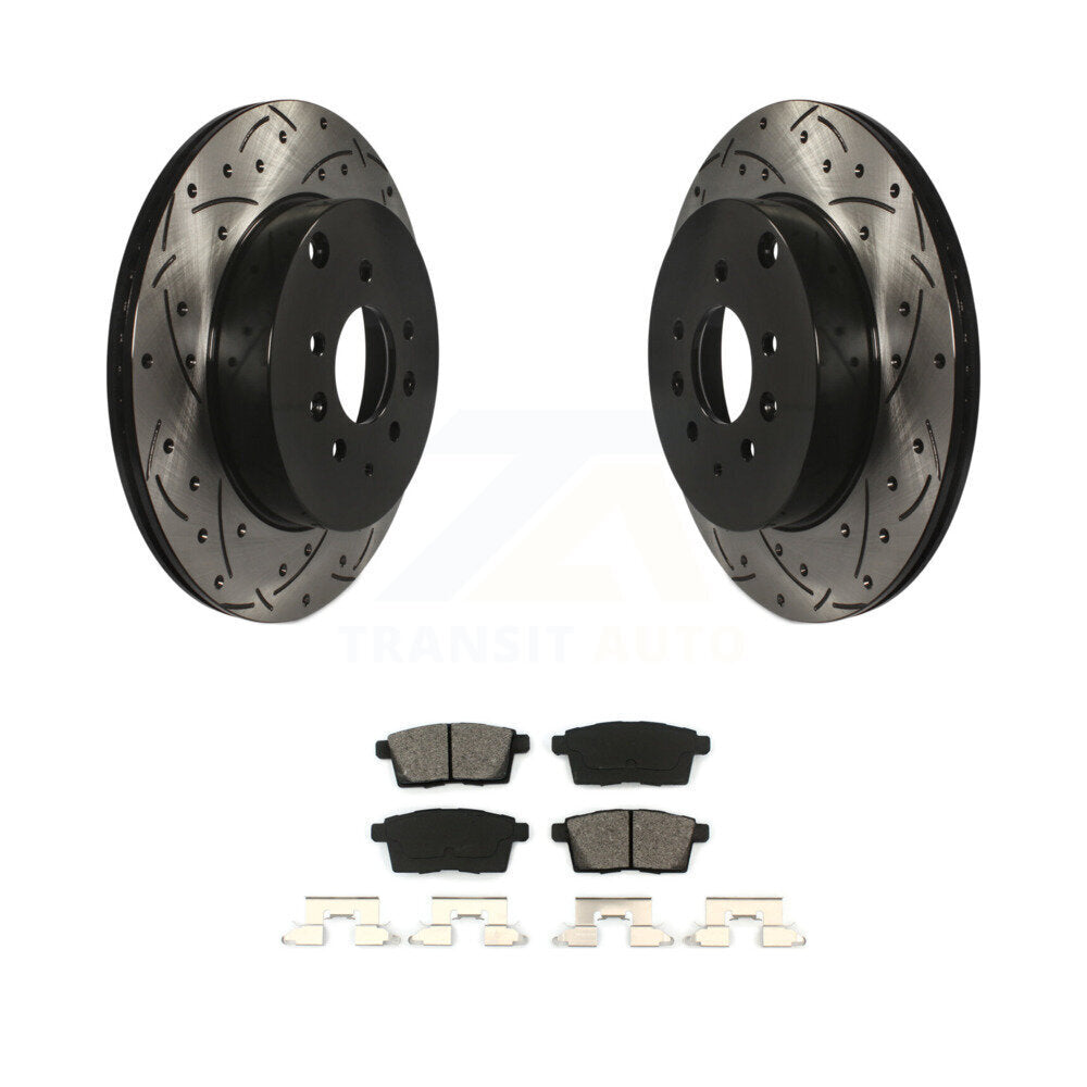Kit de plaquettes semi-métalliques de rotors de frein à disque de fente de forage arrière pour Mazda CX-2007-2015