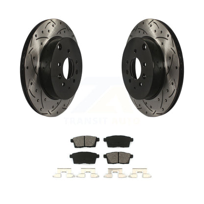 Kit de plaquettes semi-métalliques de rotors de frein à disque de fente de forage arrière pour Mazda CX-2007-2015