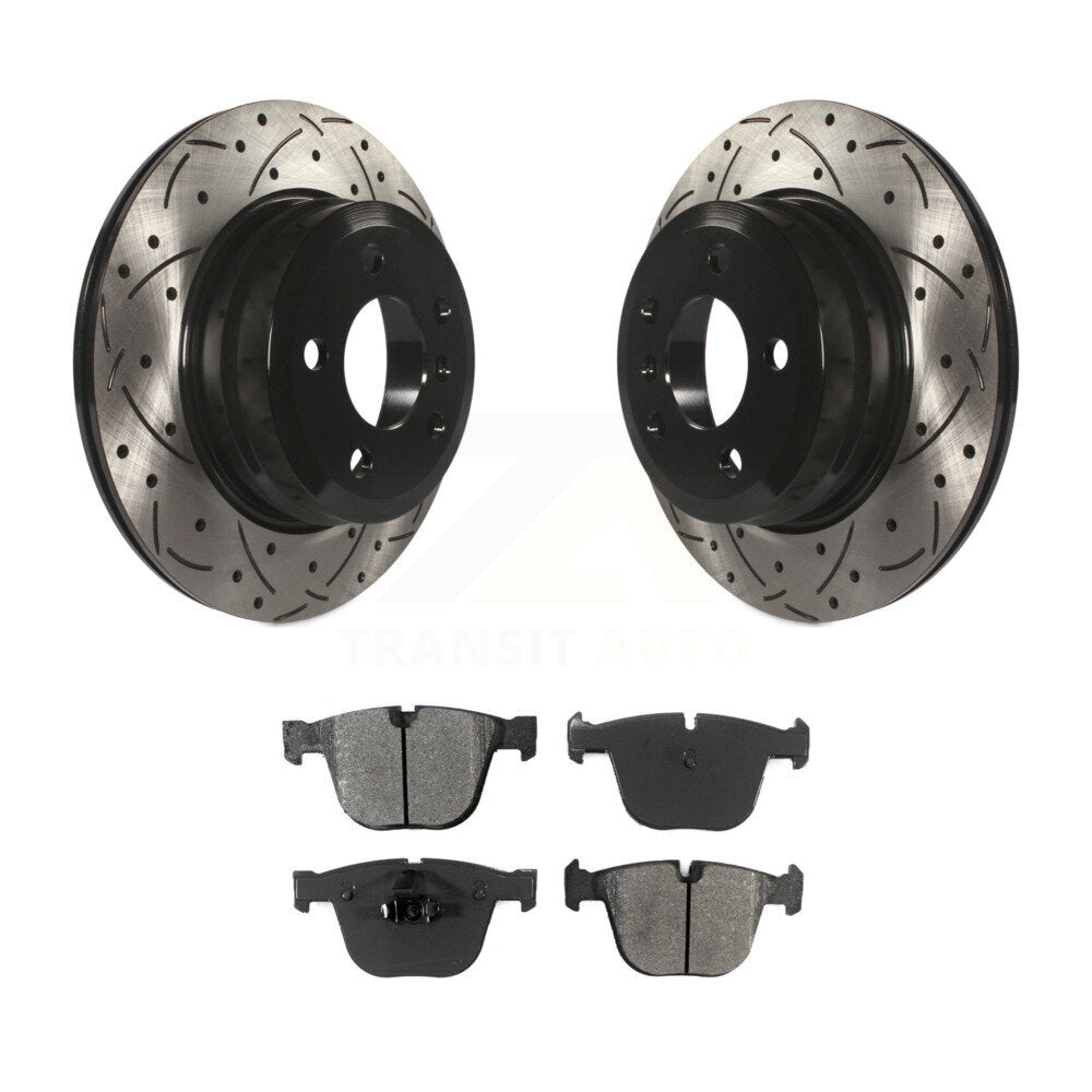 Kit de rotor de frein à fente percée arrière et de plaquettes semi-métalliques pour BMW X6 2009 à partir de 10 0