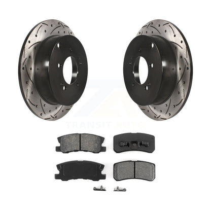 Rotor de frein à disque à fente percée arrière et Kit de plaquettes semi-métalliques pour Mitsubishi Lance