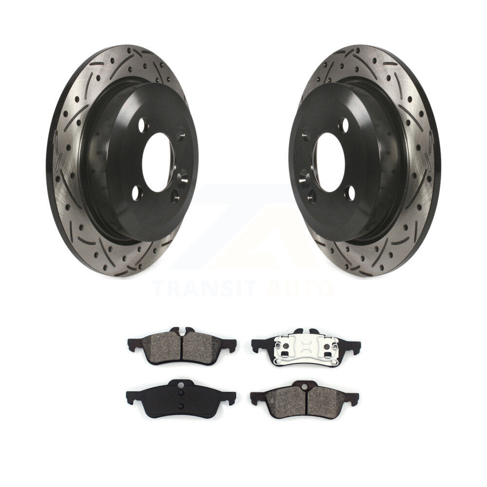 Kit de plaquettes semi-métalliques de rotors de frein à disque à fente percée à revêtement arrière pour Mini Coope