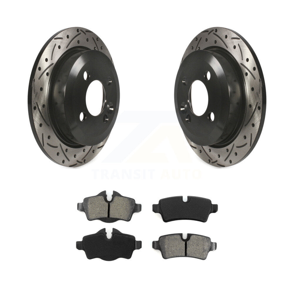 Kit de plaquettes semi-métalliques de rotors de frein à disque à fente percée à revêtement arrière pour Mini Coope