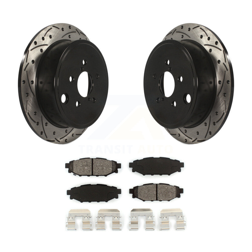 Rotors de frein à fente arrière percés, Kit de plaquettes semi-métalliques pour Subaru Impreza Foreste