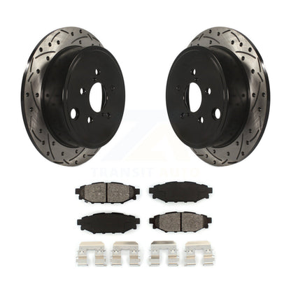Rotors de frein à fente arrière percés, Kit de plaquettes semi-métalliques pour Subaru Impreza Foreste