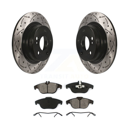 Kit de plaquettes de frein semi-métalliques pour rotors de frein à fente arrière percés pour Mercedes-Benz C300 C25