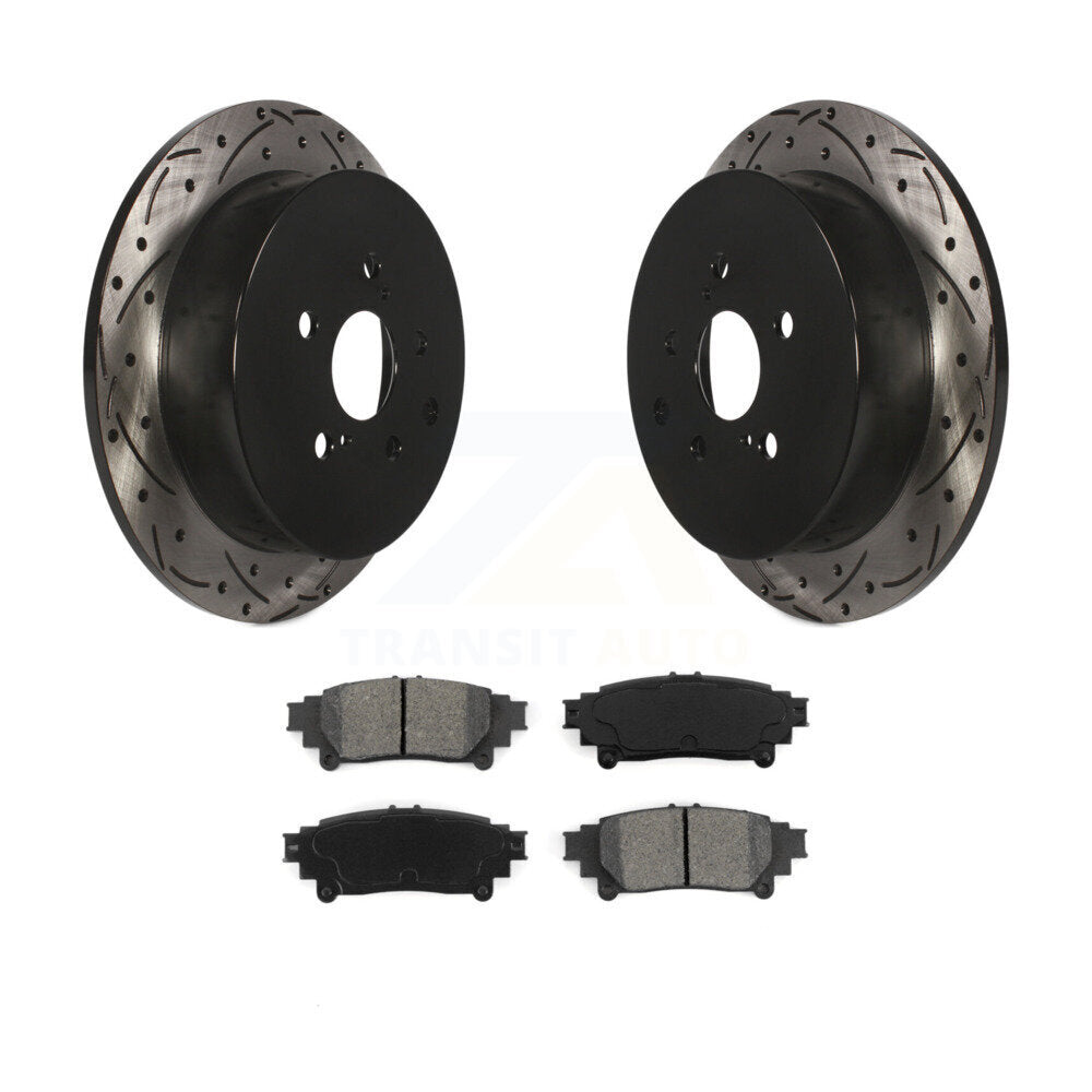 Kit de plaquettes semi-métalliques de Rotor de frein à fente arrière percée pour Toyota Sienna Highlande