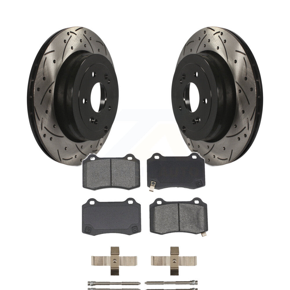 Kit de plaquettes semi-métalliques de Rotor de frein à disque de fente de forage arrière pour Hyundai Genesis Coup