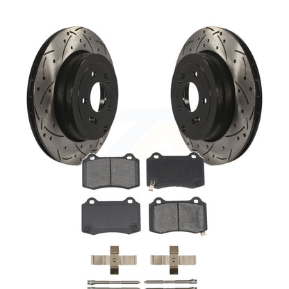 Kit de plaquettes semi-métalliques de Rotor de frein à disque de fente de forage arrière pour Hyundai Genesis Coup