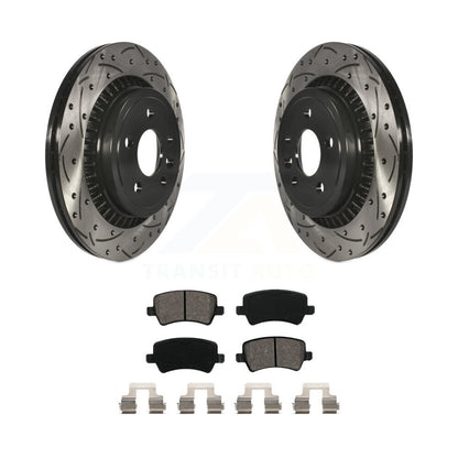 Kit de plaquettes semi-métalliques de rotors de frein à disque de fente de forage arrière pour Volvo XC6 2010-2017