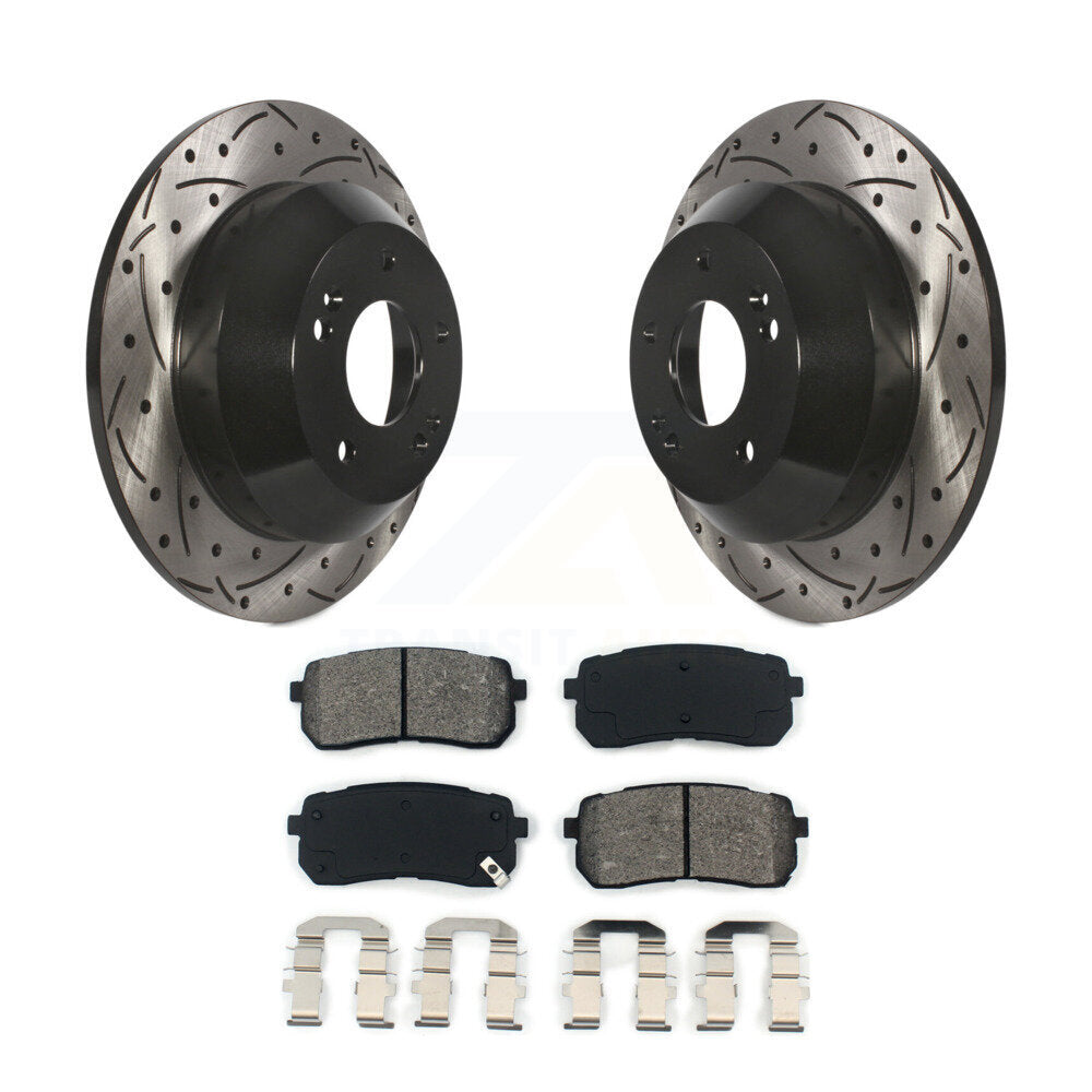 Rotors de frein à disque à fente arrière, Kit de plaquettes semi-métalliques pour Kia Sedon 2015 – 2021