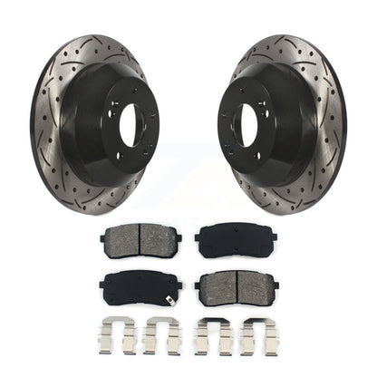 Rotors de frein à disque à fente arrière, Kit de plaquettes semi-métalliques pour Kia Sedon 2015 – 2021