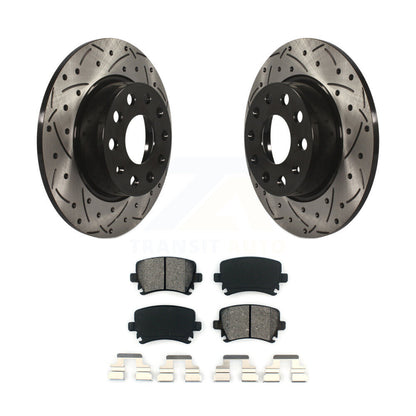 Kit de plaquettes semi-métalliques de Rotor de frein de fente de forage arrière pour Volkswagen GTI Eos Audi A