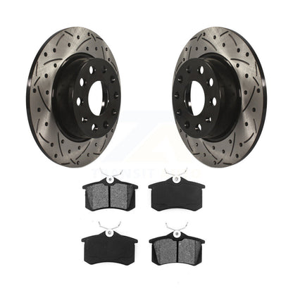 Kit de plaquettes semi-métalliques de Rotor de frein à disque de fente de forage arrière pour moteur DIESEL Audi A3