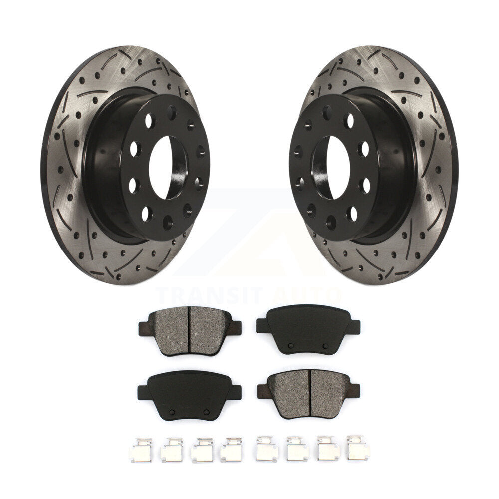 Rotors de frein à fente arrière, Kit de plaquettes semi-métalliques pour Volkswagen Jetta Eos Aud