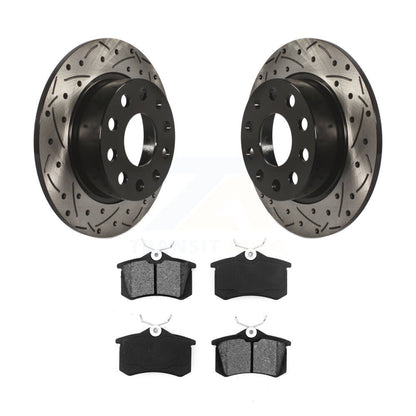Kit de plaquettes semi-métalliques de Rotor de frein de fente de forage arrière pour Volkswagen Jetta Beetle A