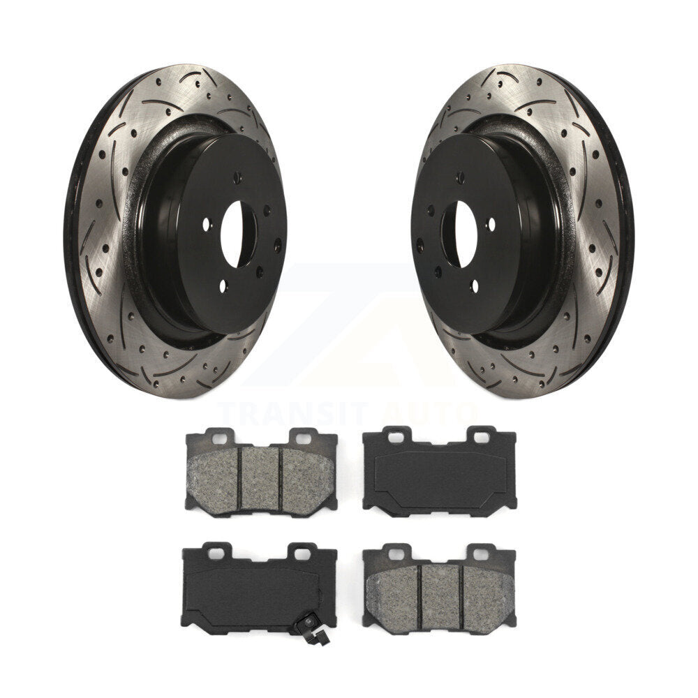 Kit de plaquettes de frein semi-métalliques pour rotors de frein à fente arrière pour INFINITI Q50 Q60 M37 FX5