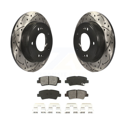 Rotors de frein à fente arrière, Kit de plaquettes semi-métalliques pour Hyundai Elantra Kia Fort