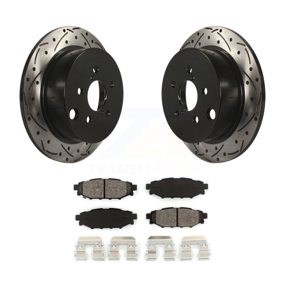 Kit de plaquettes semi-métalliques de Rotor de frein à fente arrière percée pour Subaru Crosstrek Imprez