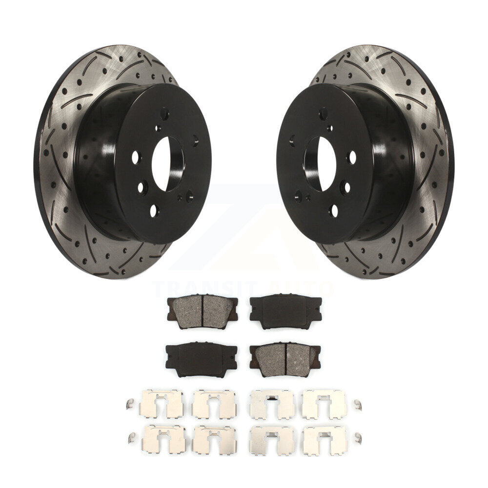 Kit de plaquettes semi-métalliques de Rotor de frein à fente arrière percée pour Toyota Camry Lexus ES35