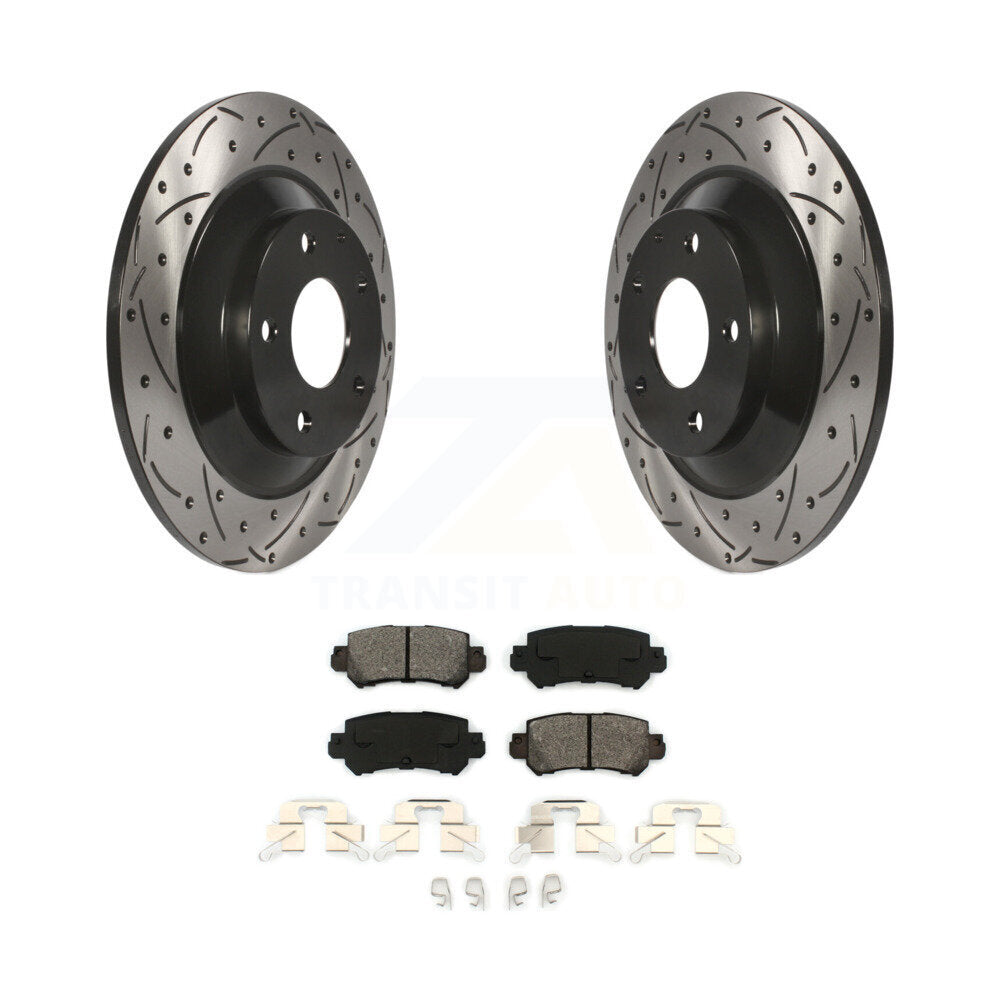 Kit de plaquettes semi-métalliques de rotors de frein à disque de fente de forage arrière pour Mazda CX-2013-2015