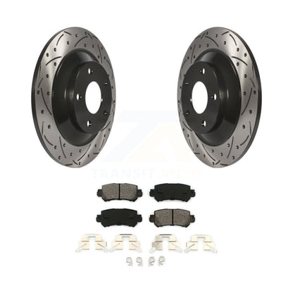 Kit de plaquettes semi-métalliques de rotors de frein à disque de fente de forage arrière pour Mazda CX-2013-2015